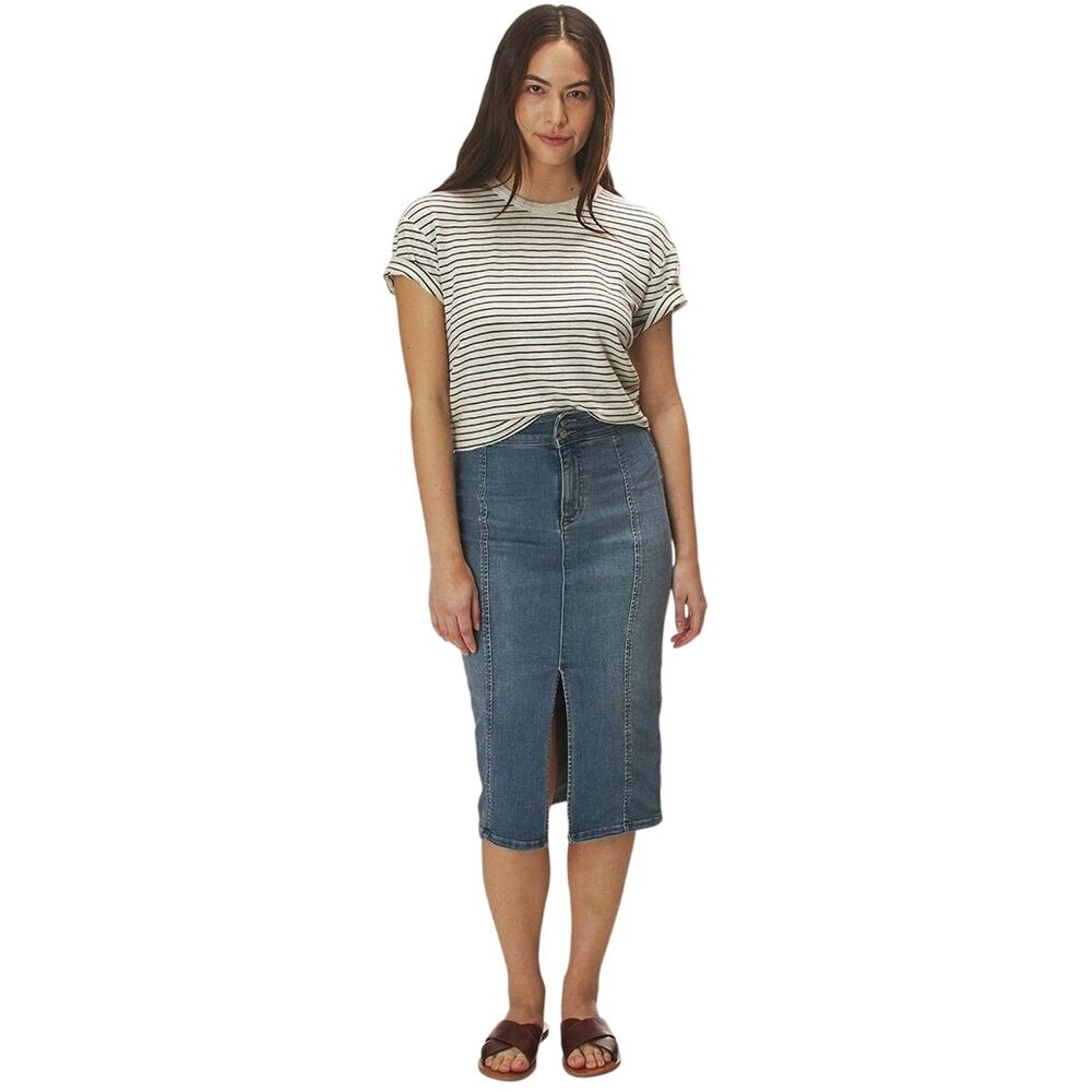 We The Free Maddie Midi Length Denim Jean Skirt 25